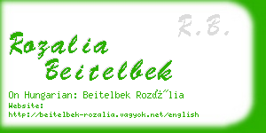 rozalia beitelbek business card